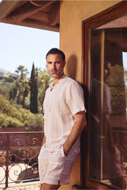 Men's Causal Beach Resort Wear Shirt, Linen Blend