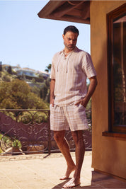 Men's Causal Beach Resort Wear Shirt, Linen Blend
