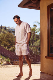 Men's Causal Beach Resort Wear Shirt, Linen Blend