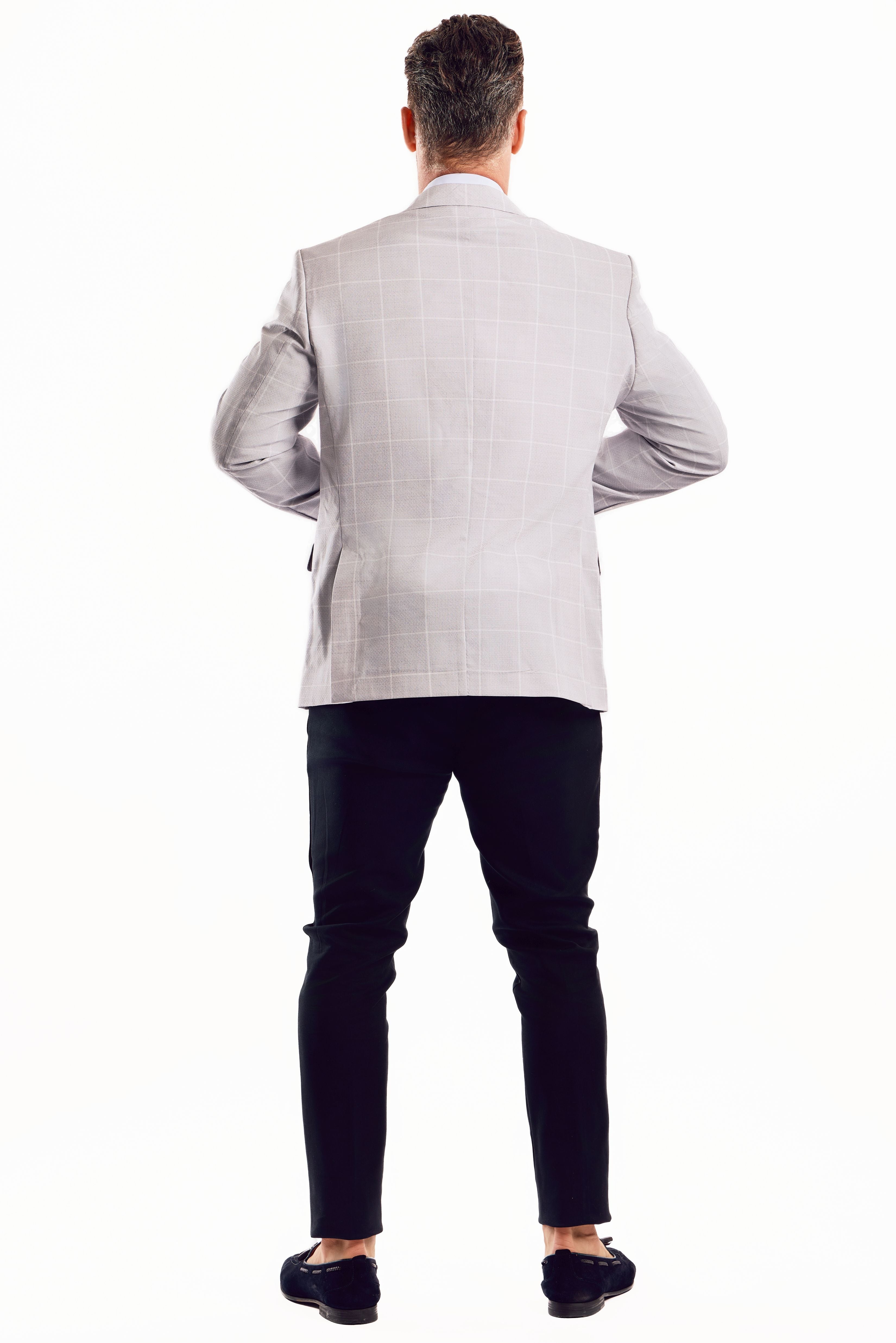 Chaqueta deportiva con estampado de cuadros claros Mojito Reserve para hombre