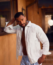 Camisa Guayabera de Manga Larga para Hombre, 100% Lino, Diseño de Dos Bolsillos