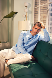 Guayabera de boda para hombre, 100 % lino, con cuello mandarín y detalles plisados