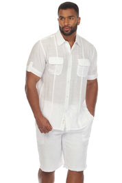 Men's Beach Two Pocket Short Sleeve Beach Button Down