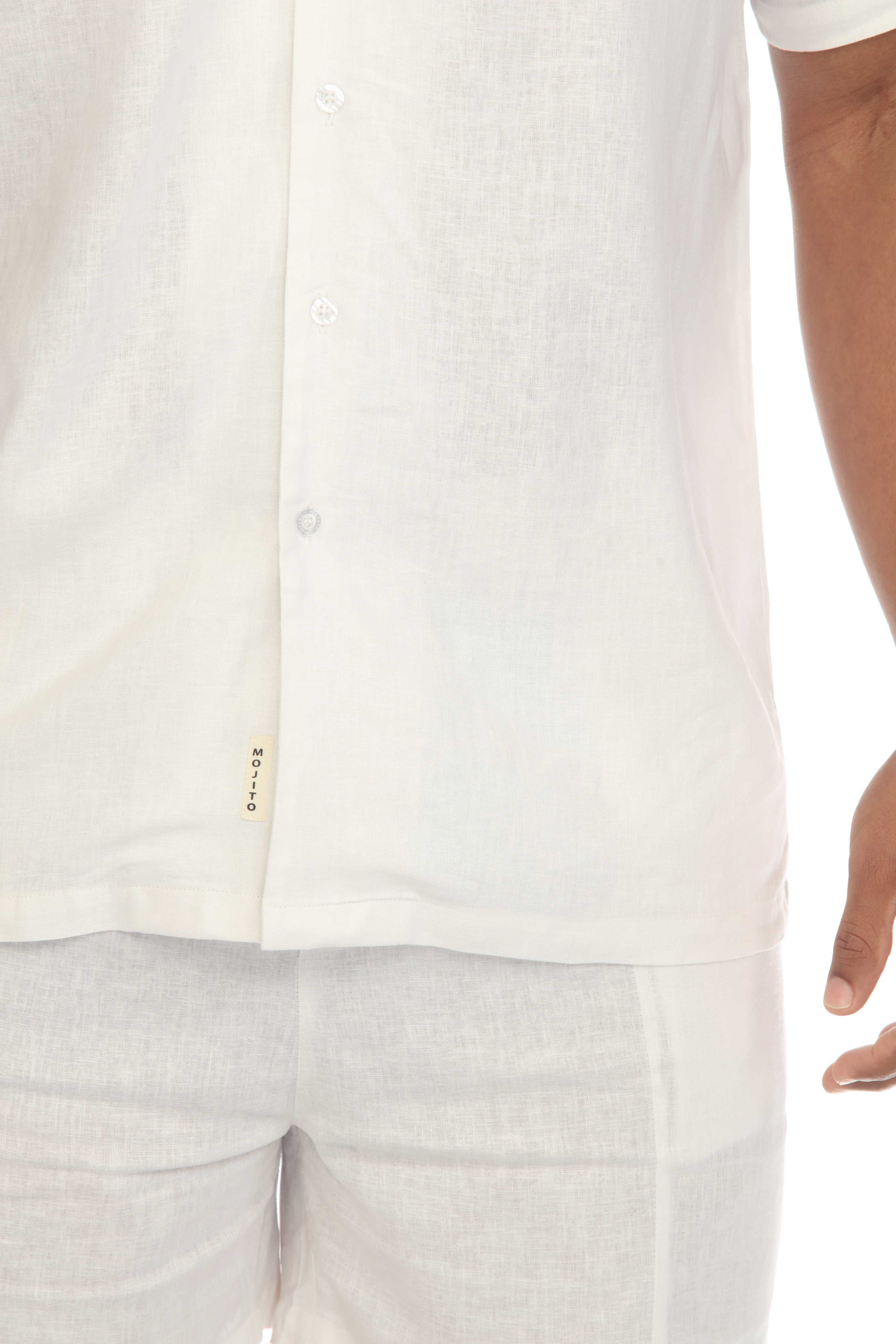 Men's Causal Beach Resort Wear Camp Collar Short Sleeve Linen Blend Button Down Shirt