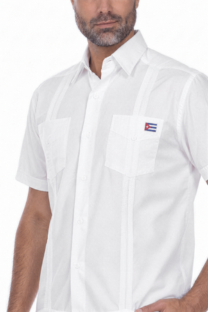 Limited Edition Puerto Rico and Cuba Flag Guayabera Short Sleeve