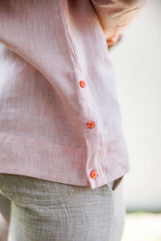 Men's 100% Linen Guayabera Shirt Long Sleeve - Heritage Pleats and Artisan Buttons