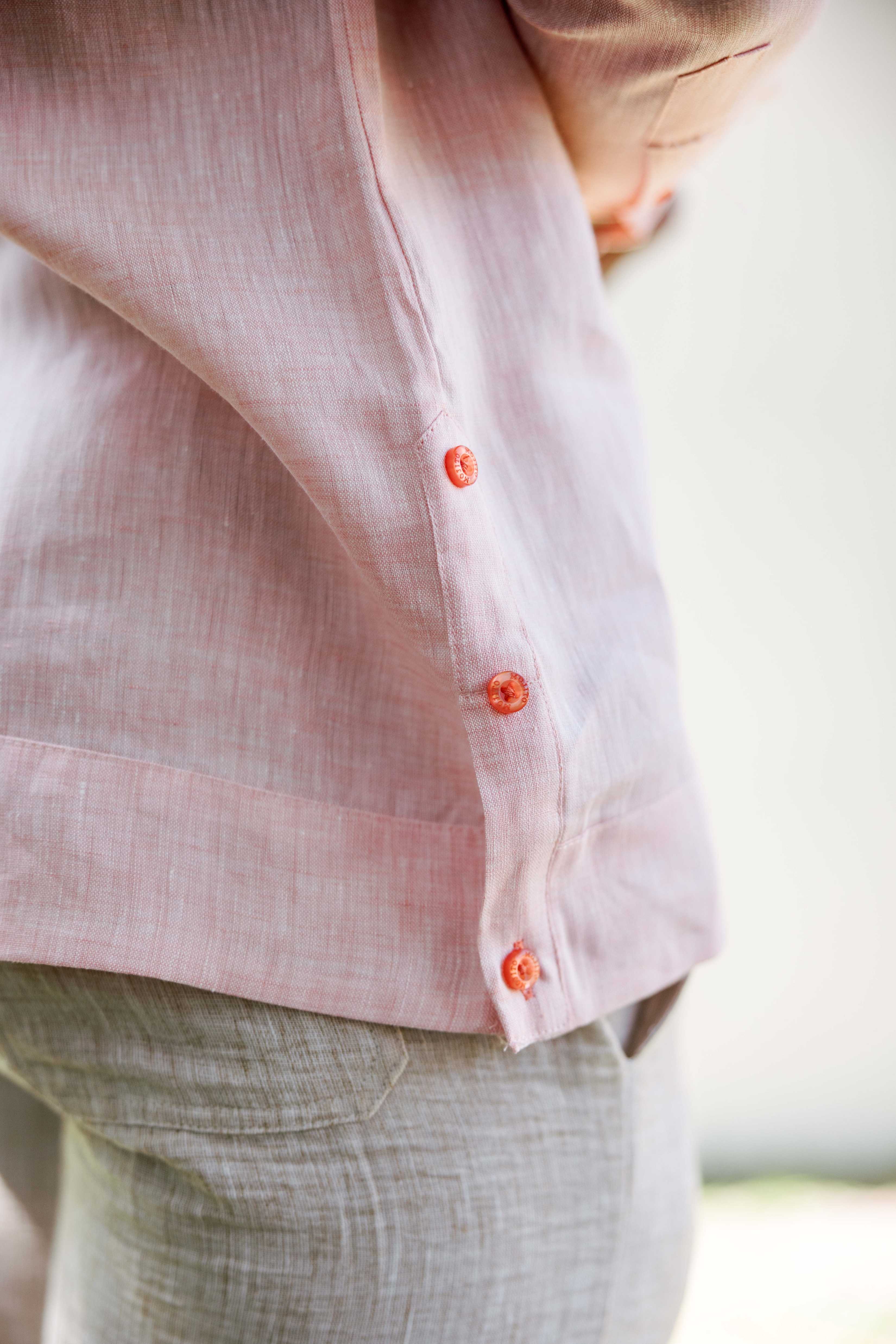 Men's 100% Linen Guayabera Shirt Long Sleeve - Heritage Pleats and Artisan Buttons