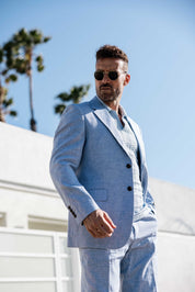 Traje de mezcla de poliéster y lino texturizado para hombre Mojito Reserve