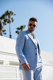 Traje de mezcla de poliéster y lino texturizado para hombre Mojito Reserve