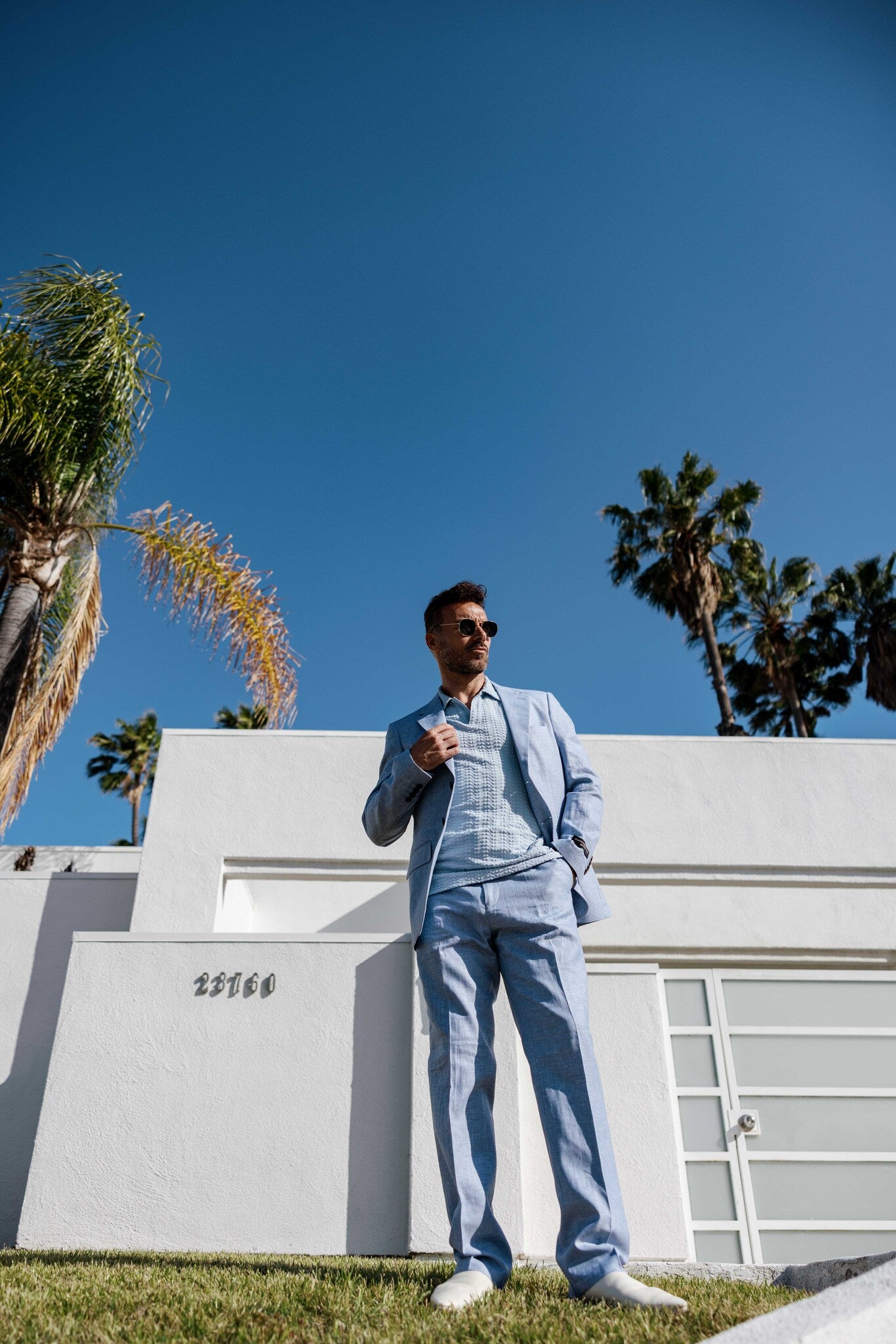 Traje de mezcla de poliéster y lino texturizado para hombre Mojito Reserve