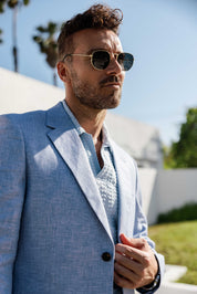 Traje de mezcla de poliéster y lino texturizado para hombre Mojito Reserve