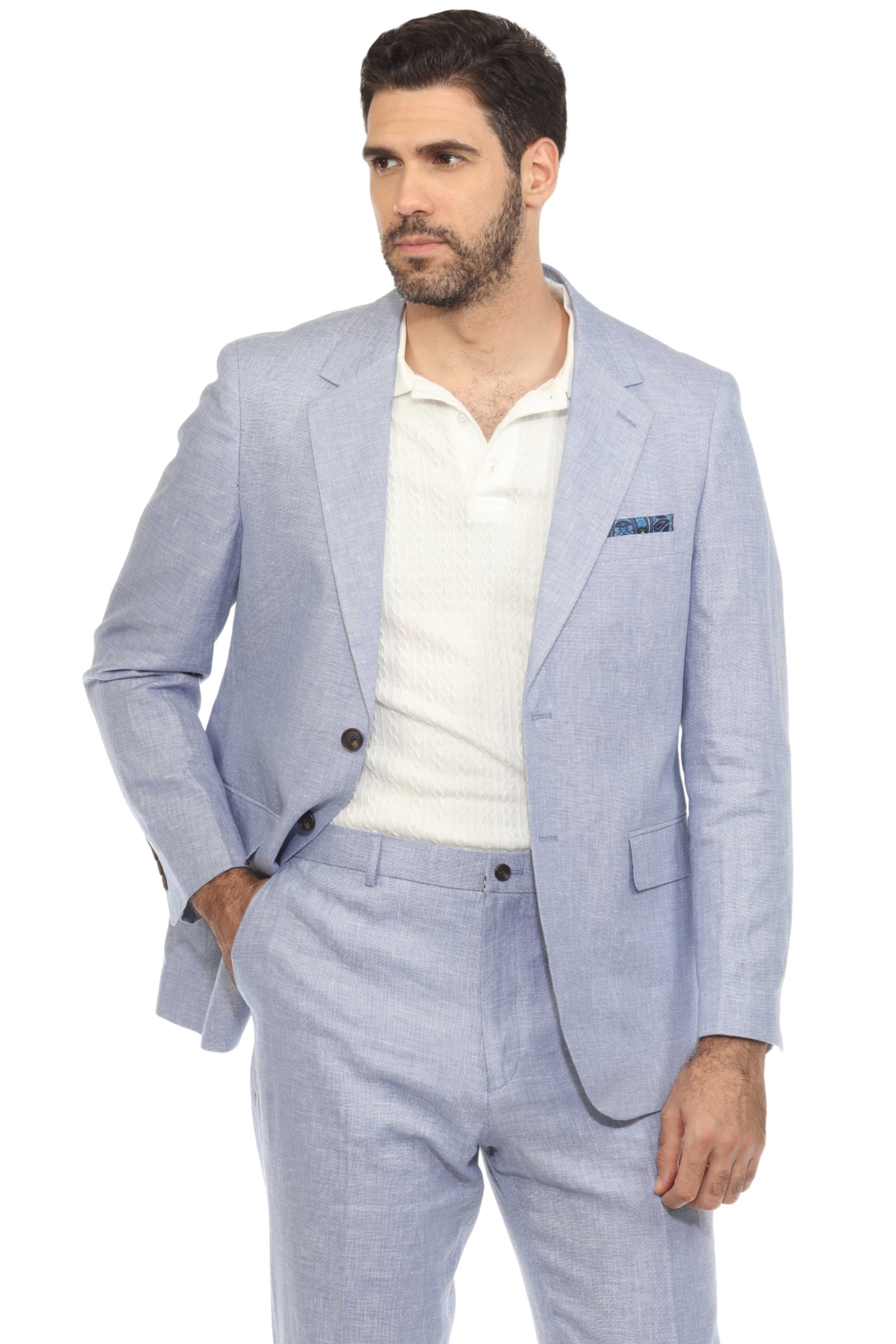 Traje de mezcla de poliéster y lino texturizado para hombre Mojito Reserve