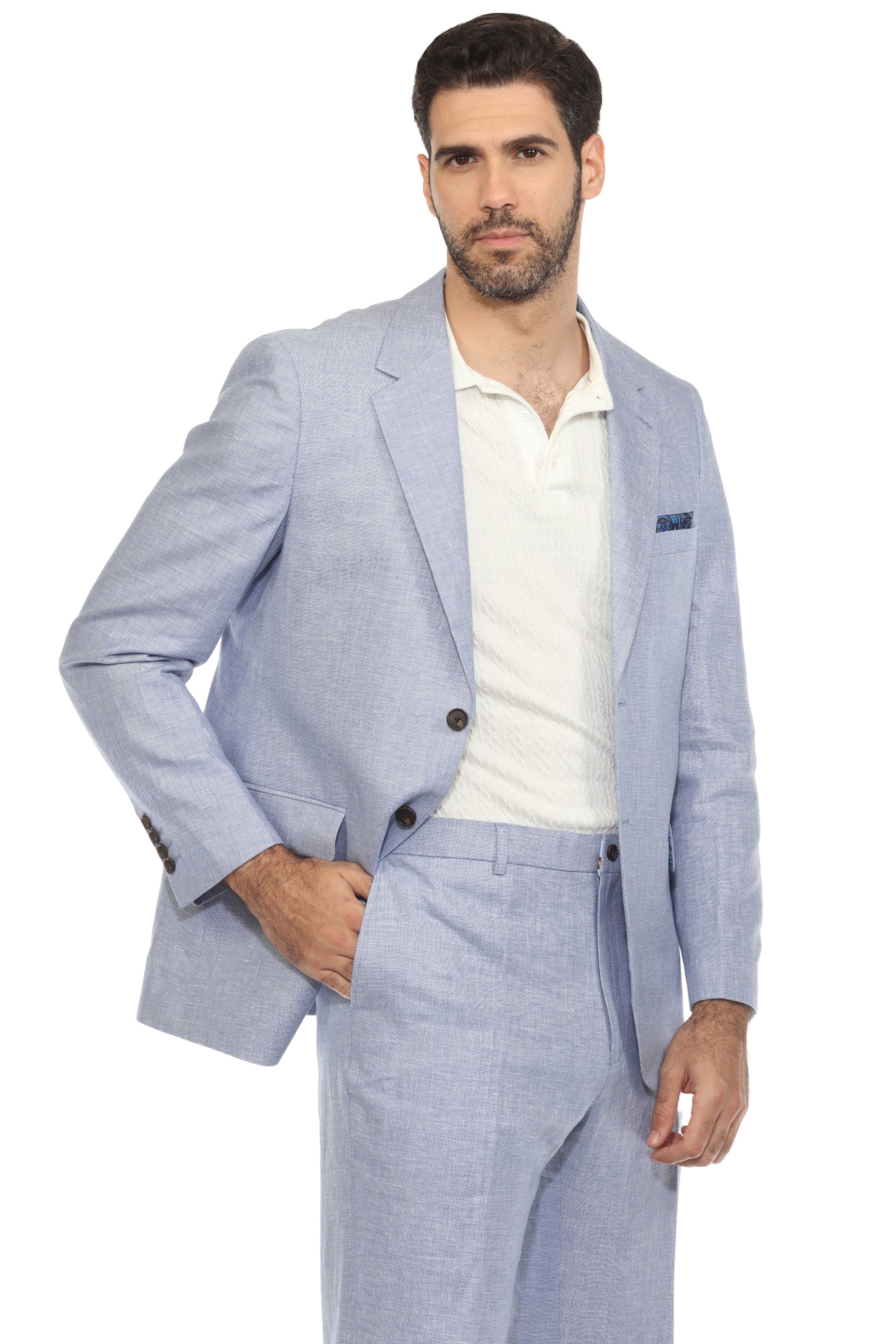 Traje de mezcla de poliéster y lino texturizado para hombre Mojito Reserve