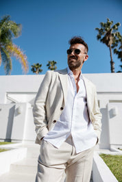 Traje de mezcla de poliéster y lino texturizado para hombre Mojito Reserve