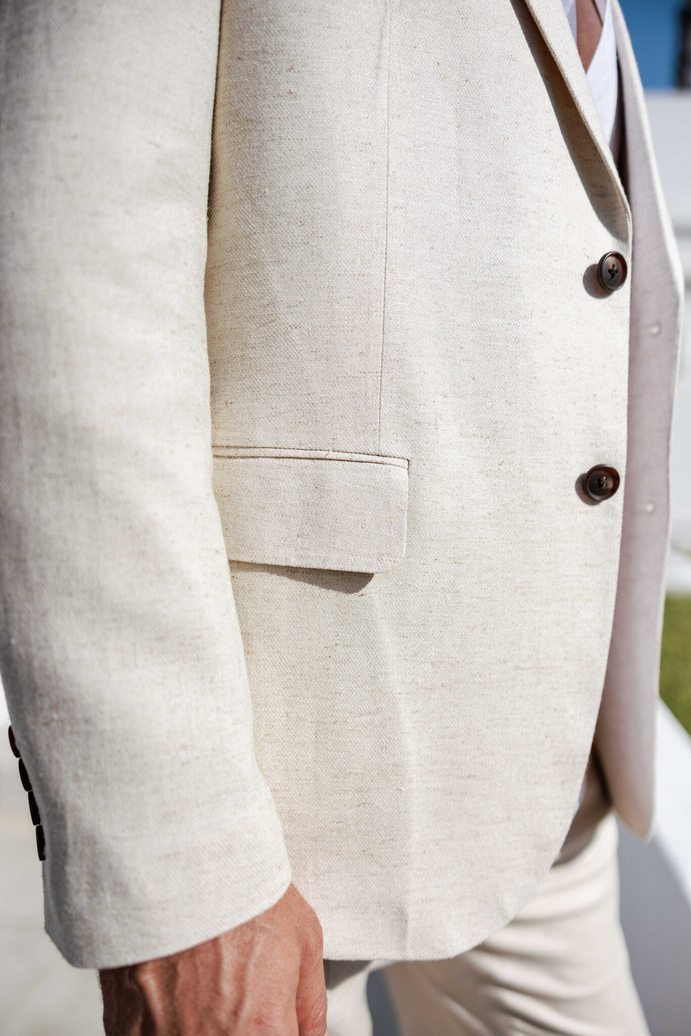 Traje de mezcla de poliéster y lino texturizado para hombre Mojito Reserve