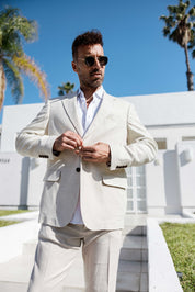 Traje de mezcla de poliéster y lino texturizado para hombre Mojito Reserve