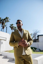 Traje de mezcla de poliéster y lino texturizado para hombre Mojito Reserve