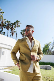 Traje de mezcla de poliéster y lino texturizado para hombre Mojito Reserve