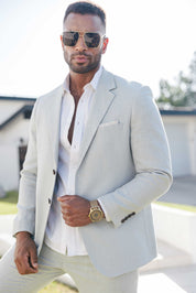 Traje de mezcla de poliéster y lino texturizado para hombre Mojito Reserve