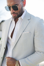 Traje de mezcla de poliéster y lino texturizado para hombre Mojito Reserve