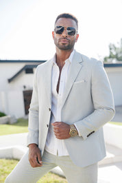 Traje de mezcla de poliéster y lino texturizado para hombre Mojito Reserve