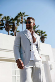 Traje de mezcla de poliéster y lino texturizado para hombre Mojito Reserve