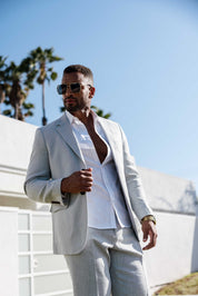 Traje de mezcla de poliéster y lino texturizado para hombre Mojito Reserve