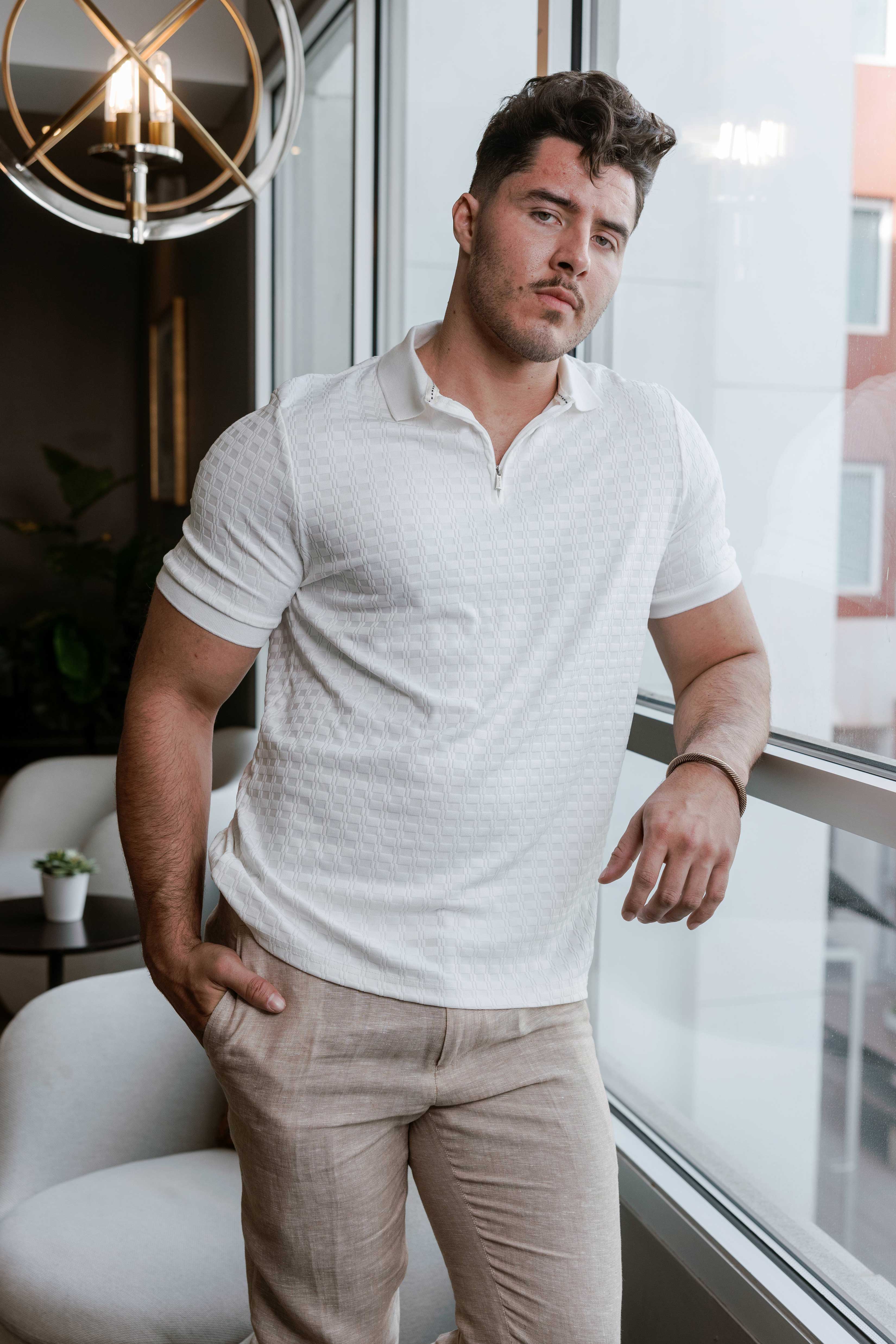 ZUTOMAYO Knit Polo Shirts 長袖アイボリー L Knit Polo Shirts (Ivory) - ZUTOMAYO MART