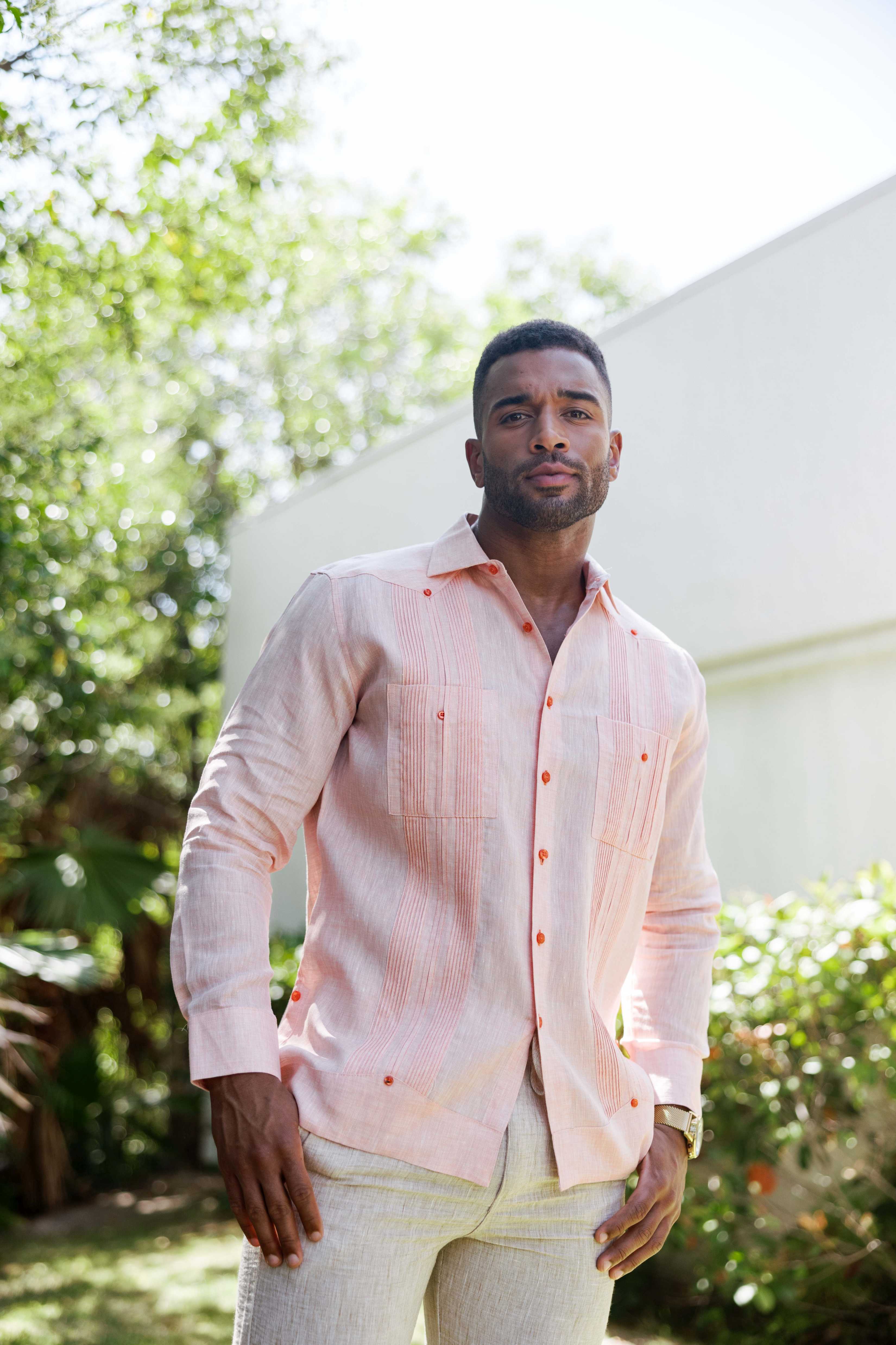 【THE MOZZ】[Premium] True Shirt Linen One Piece Mojito Men's Plus Size Traditional Guayabera Shirt Premium