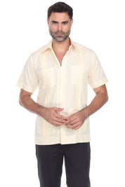 Men's 100% Linen Classic Four-Pocket Short Sleeve Guayabera Shirt