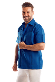 Men's 100% Linen Classic Four-Pocket Short Sleeve Guayabera Shirt
