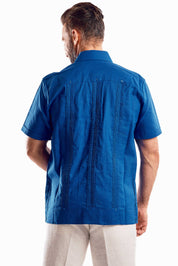 Men's 100% Linen Classic Four-Pocket Short Sleeve Guayabera Shirt