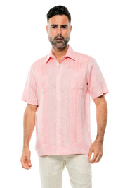 Mojito Men's Yarn Dye 100% Linen Guayabera Shirt Short Sleeve 2 Pocket Design - Mojito Collection - Guayabera, Mens Shirt, Mojito Guayabera Shirt, Short Sleeve Linen Shirt, Short Sleeve Shirt