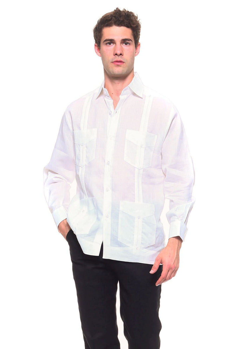 Genuine Mojito Signature Premium Collection 100% Irish Linen Classic Guayabera Shirt Long Sleeve - Mojito Collection - Guayabera, Linen Shirt, Long Sleeve Shirt, Mens Shirt, Mojito Guayabera