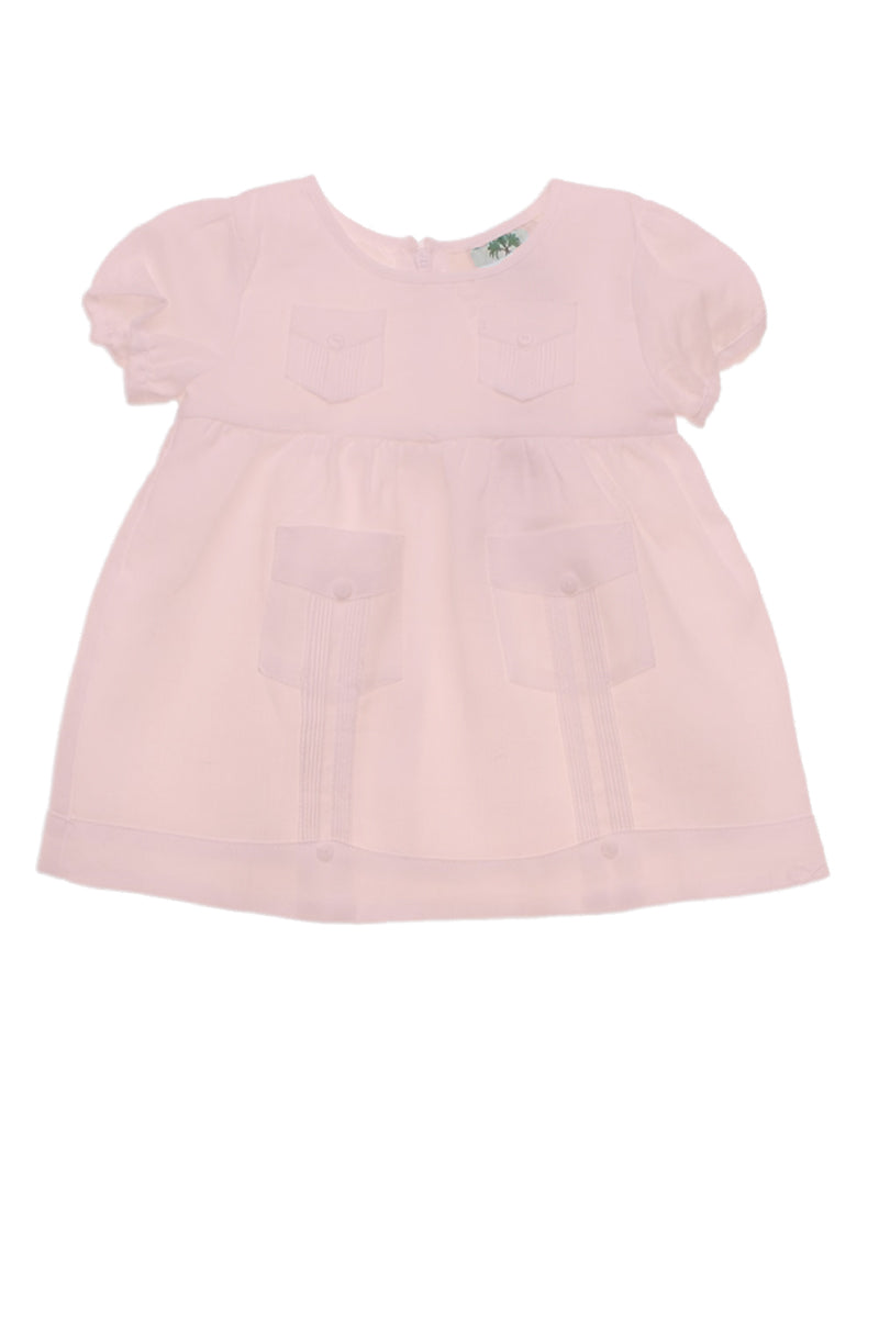 Infant Baby Girl Linen Guayabera Dress 3M-12M - Mojito Collection - Baby Girl, Guayabera Dress, Infant Dress, Infant Guayabera dress