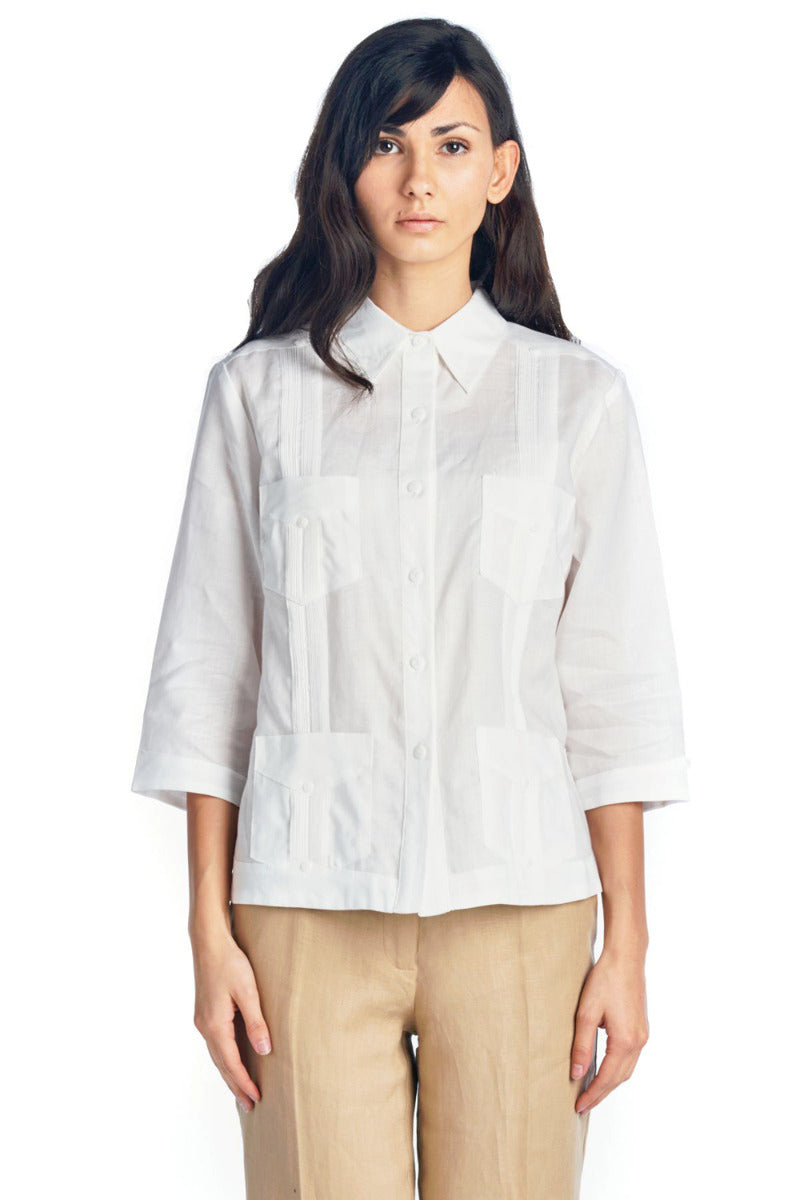 4 Sleeve 4 Pocket Design - Mojito Collection - Guayabera Shirt, Ladies Shirt, Womens Guayabera Shirt, Womens Shirt