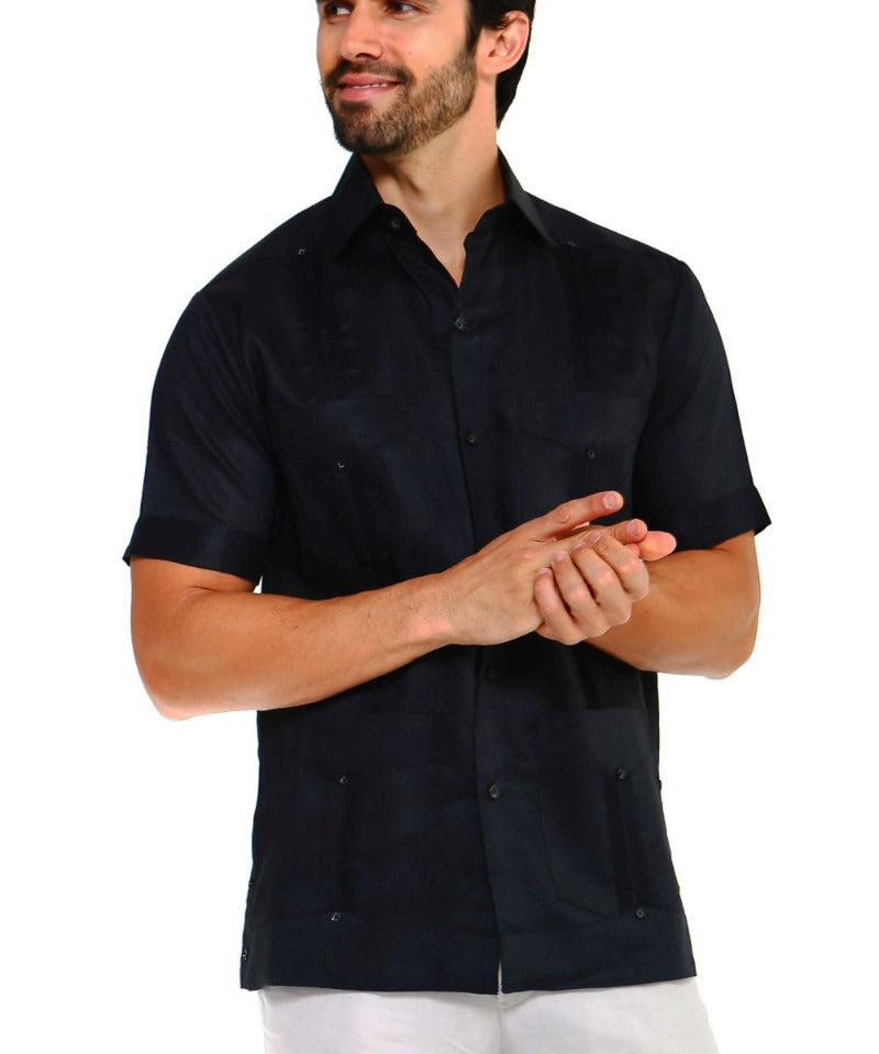 Mojito Collection Big Size Guayabera Shirt Classic Poly Cotton Short Sleeve 3X-8X - Mojito Collection - Guayabera, Mens Shirt, Mojito Guayabera Shirt