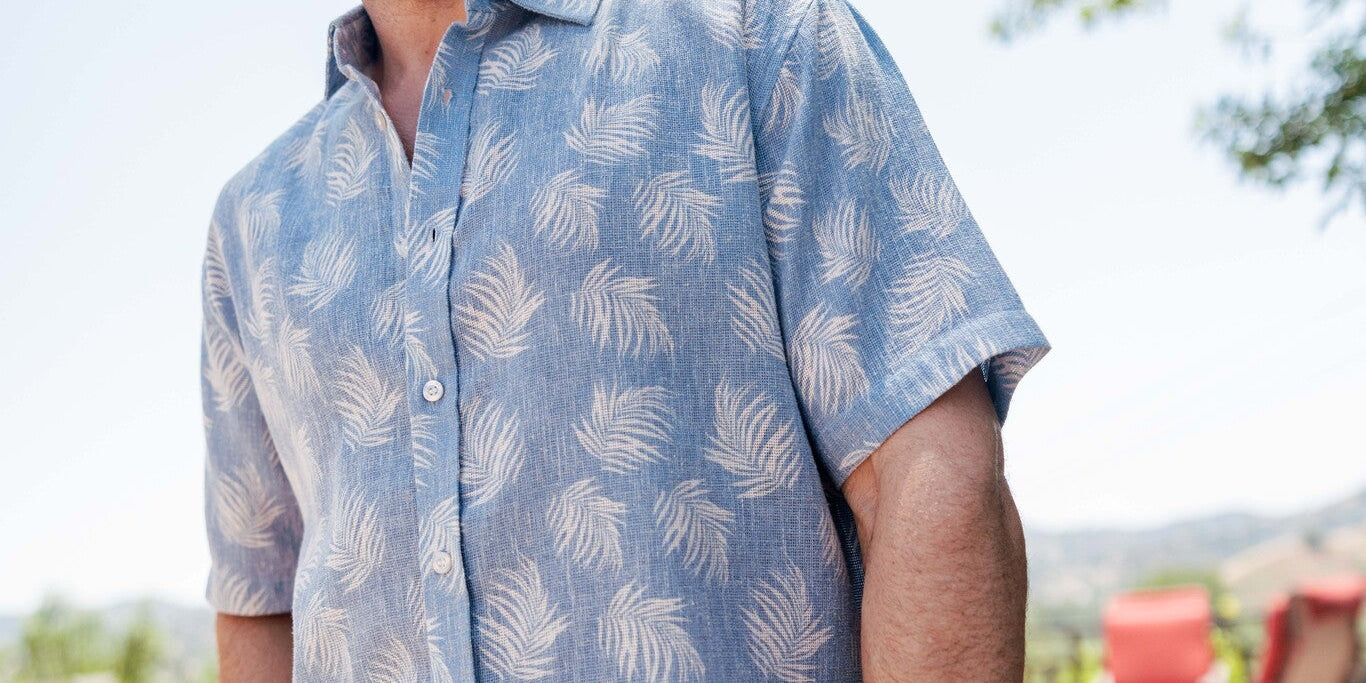 Linen Blend Button-Up Shirts