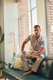 Mojito Men's Resort Style Casual Linen Blend Print Shirt