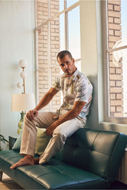 Mojito Men's Resort Style Casual Linen Blend Print Shirt