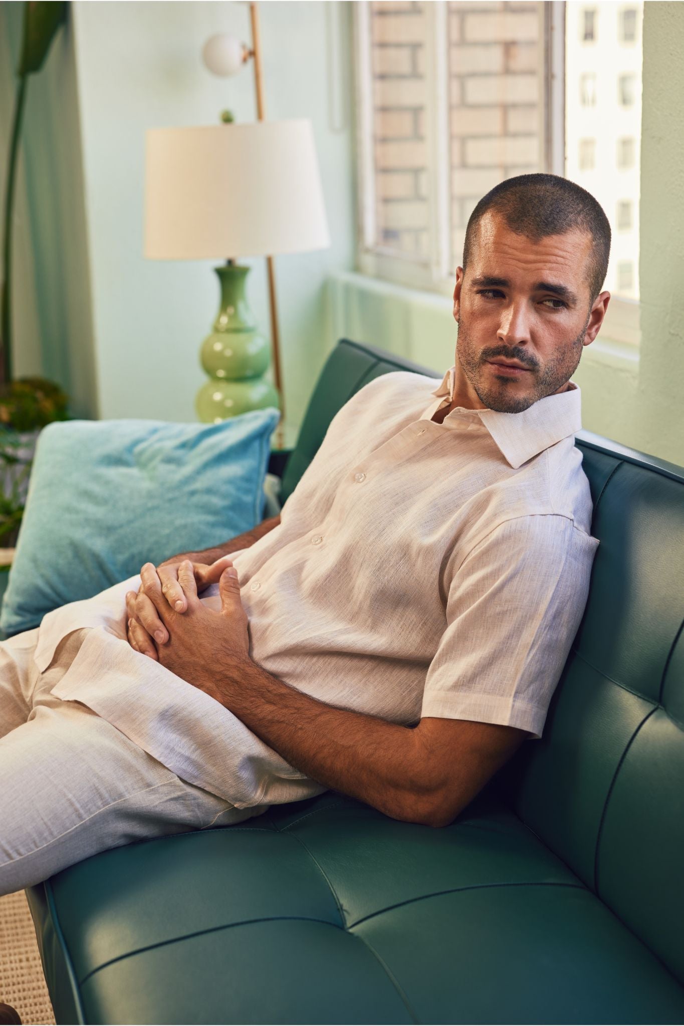 Mojito 100% Linen Short Sleeve Button-Down Shirt