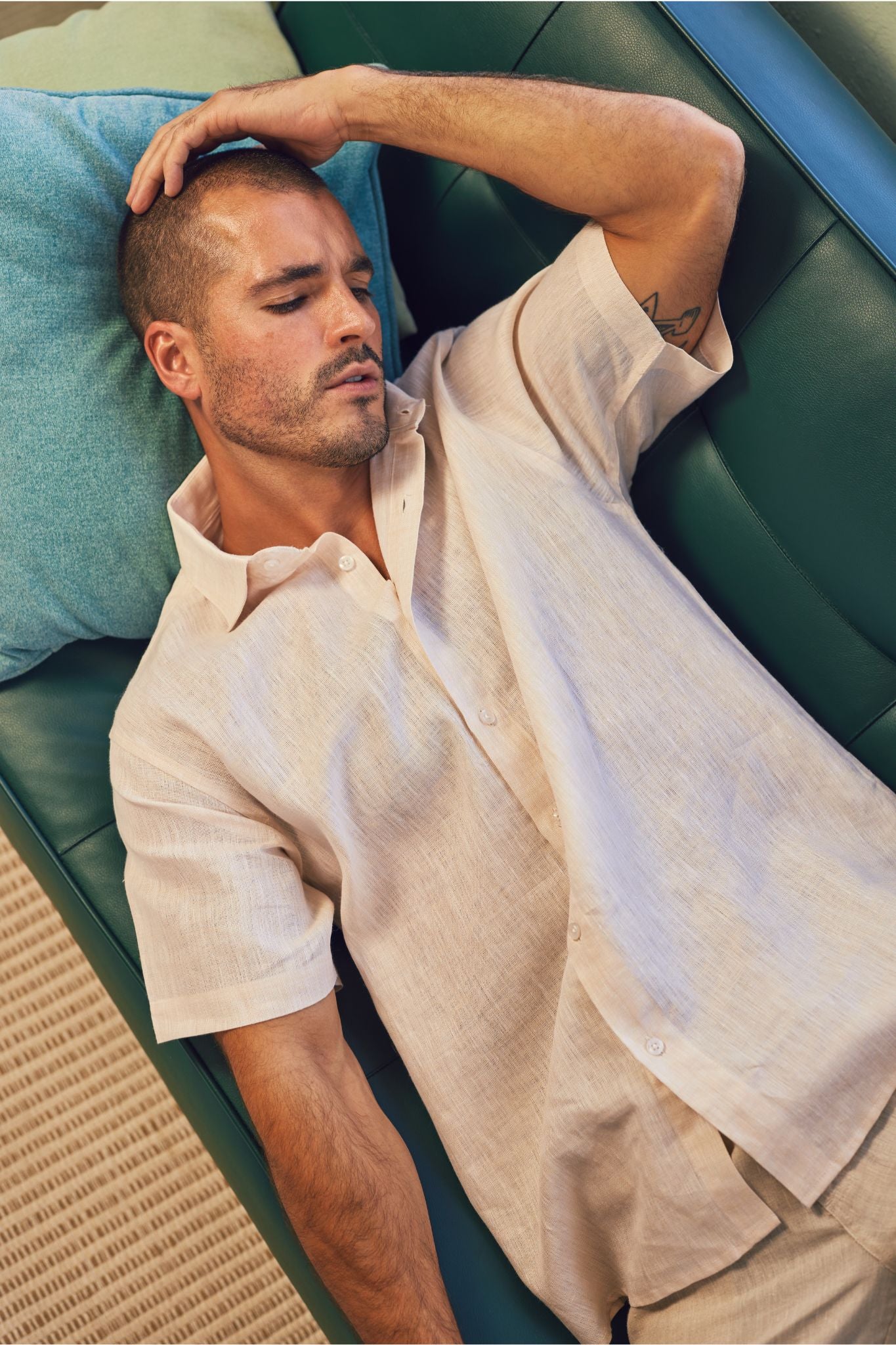 Mojito 100% Linen Short Sleeve Button-Down Shirt