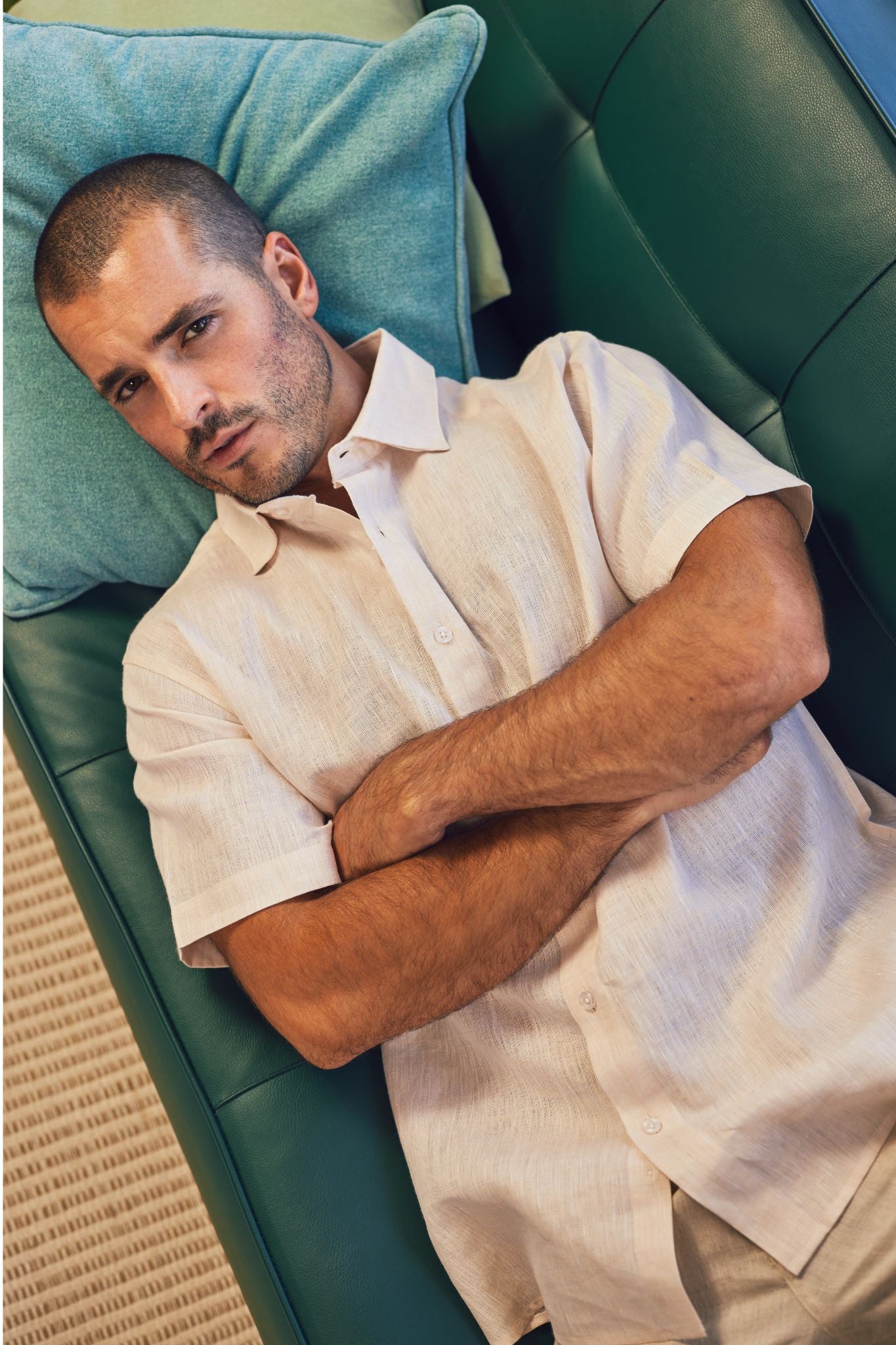 Mojito 100% Linen Short Sleeve Button-Down Shirt