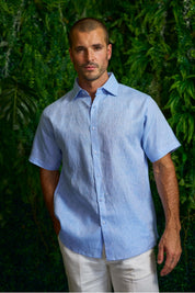 Mojito 100% Linen Short Sleeve Button-Down Shirt