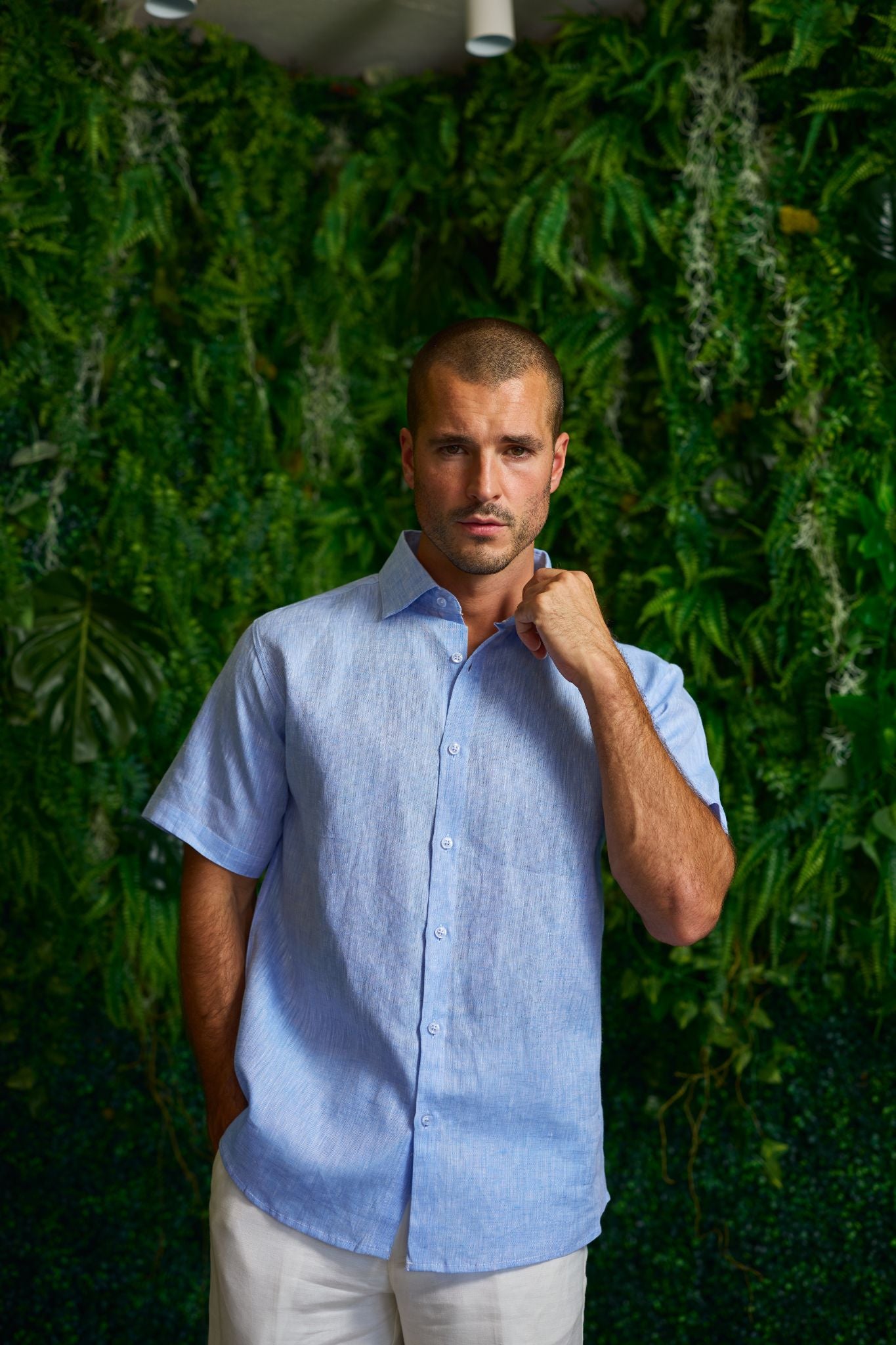 Mojito 100% Linen Short Sleeve Button-Down Shirt