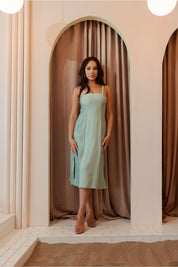 Women's Casual Resort Wear Tank Dress Mid Length with Cut Out Design
