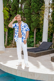 Camisa de manga corta con estampado moderno texturizado