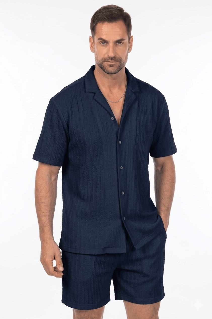 Traje de mezcla de poliéster y lino texturizado para hombre Mojito Reserve
