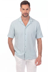 Polo elegante de primera calidad para hombre con moderno patrón de punto trenzado texturizado