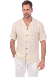 Polo elegante de primera calidad para hombre con moderno patrón de punto trenzado texturizado